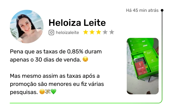 Depoimento de Heloiza Leite: As taxas promocionais duram 30 dias, mas mesmo assim as taxas depois da promoção são menores. Eu fiz várias pesquisas.